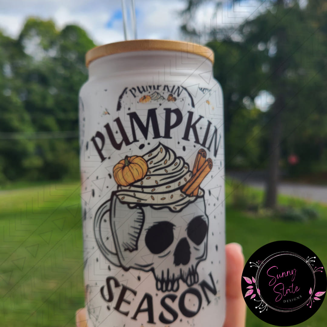 Pumpkin Spice Season Glass Can