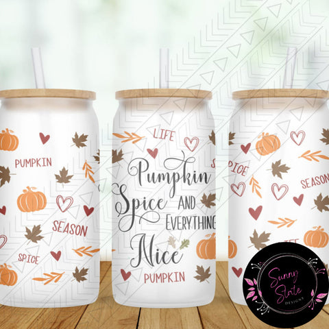 Pumpkin Spice & Everything Nice Glass Can